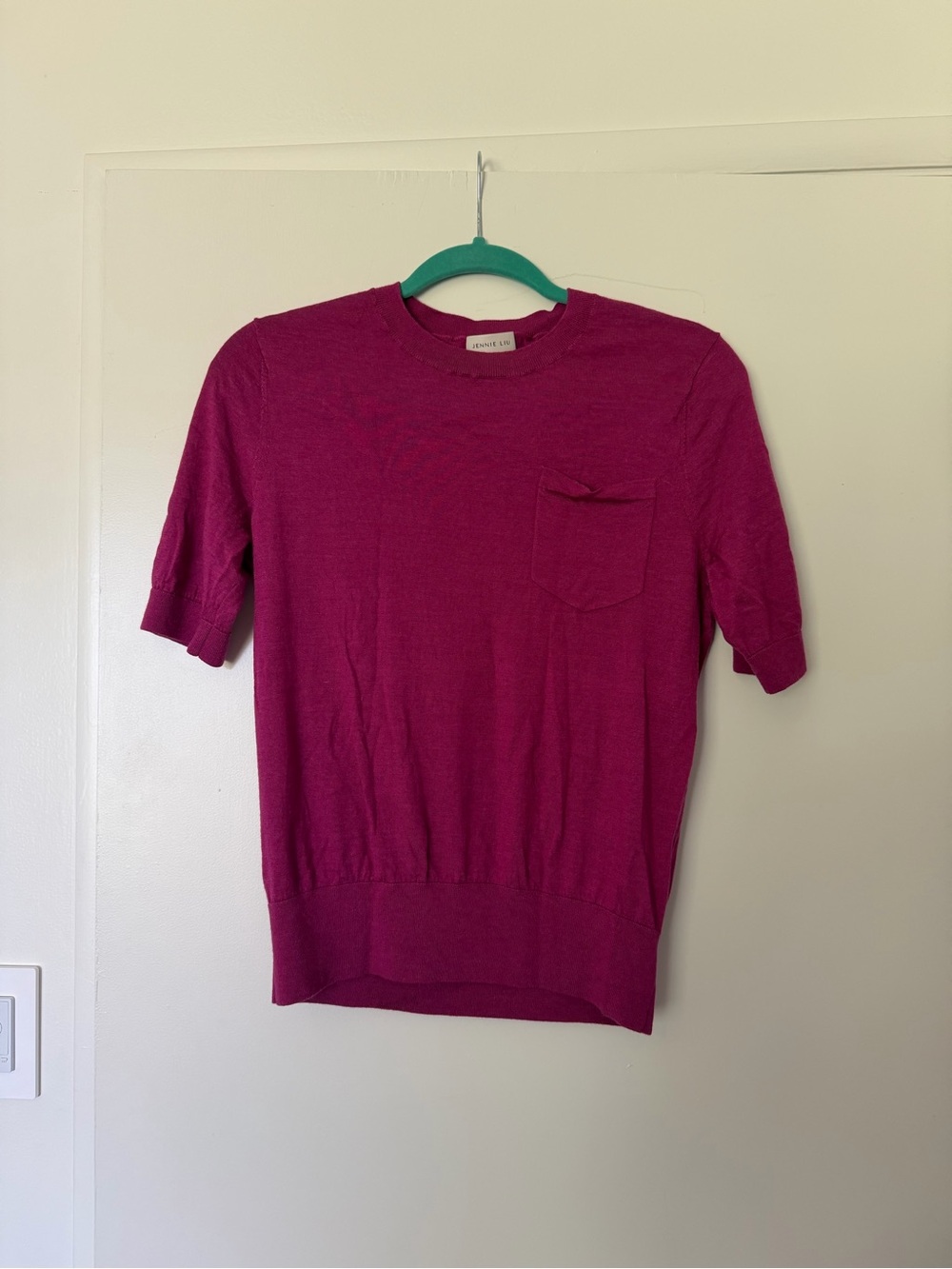 Jenni Magenta Short Sleeve Knit Top
